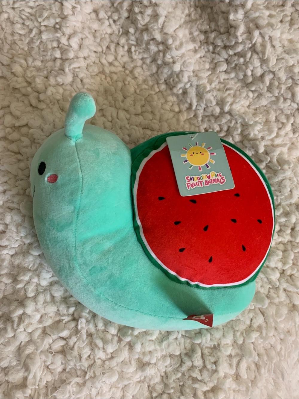 New Smoochy Pals Fruit Animals RARE Mint Green & Watermelon Snail Plush Toy